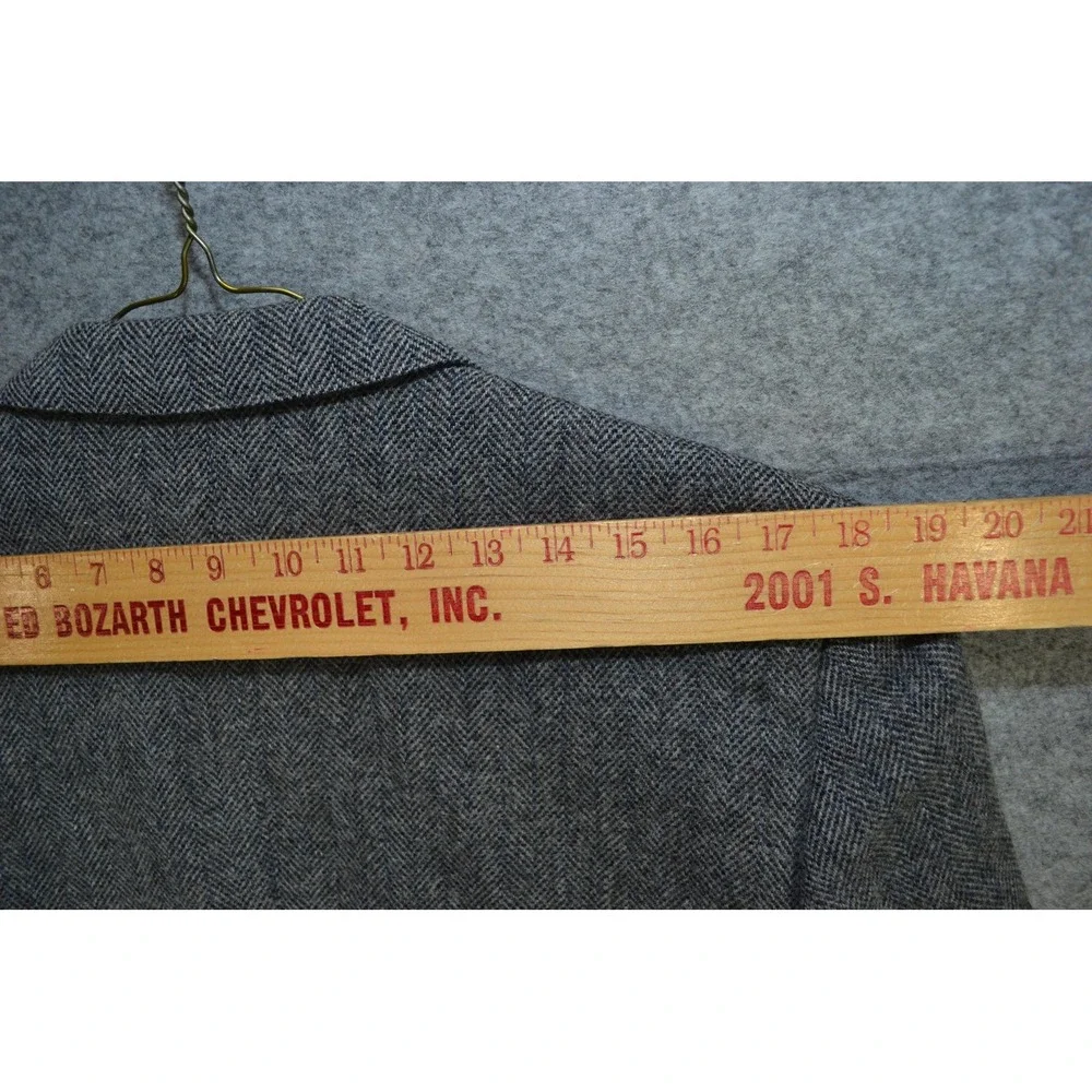 VTG Lanvin Blazer Mens 42 Gray Herringbone Scotland Camel Hair 90s Sport Coat‎